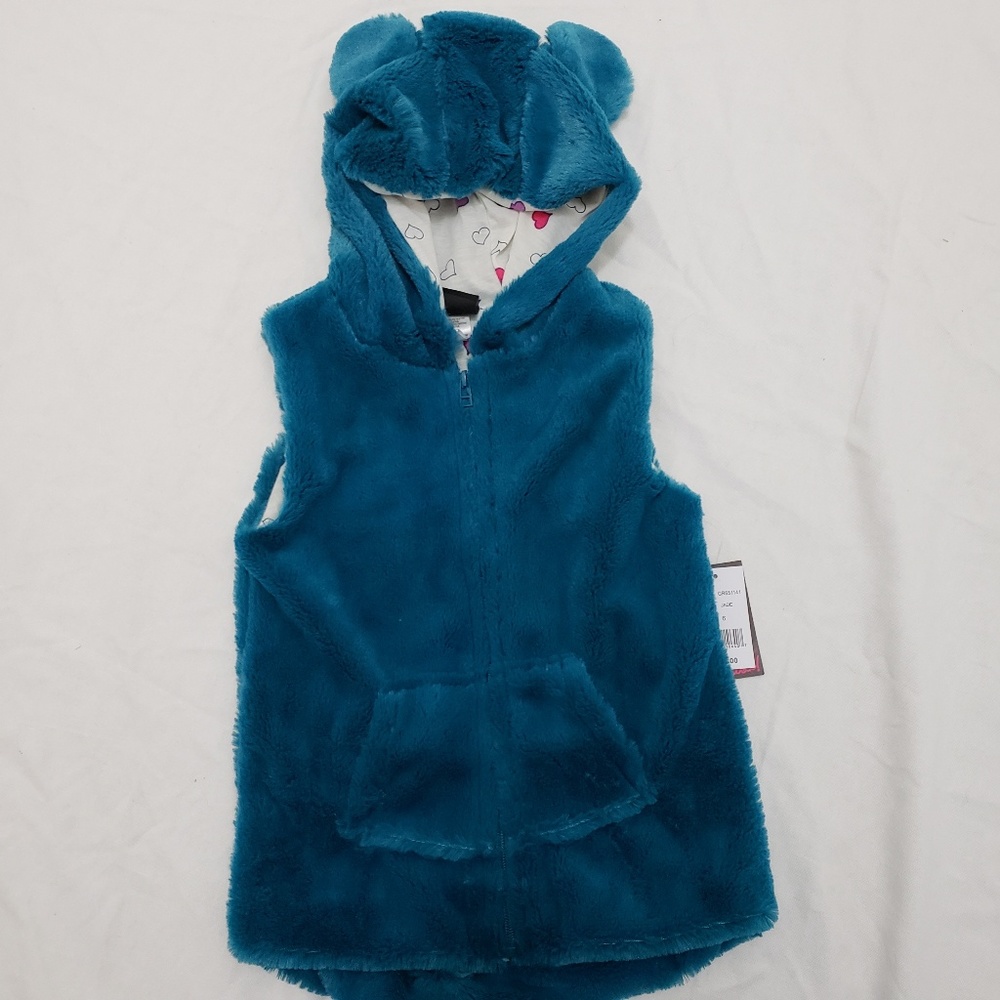 Girls Rule Jade Green Furry Vest